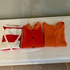 A Bundle of Three XS Cardigans Red White and Orange Great Condition